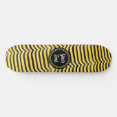 ジャジーキュートブラック&イエローストライプの（昆虫）マルハナバチ スケートボード (横)