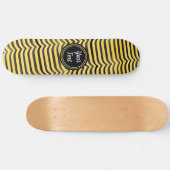 ジャジーキュートブラック&イエローストライプの（昆虫）マルハナバチ スケートボード (横)