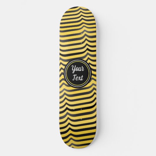 ジャジーキュートブラック&イエローストライプの（昆虫）マルハナバチ スケートボード (正面)