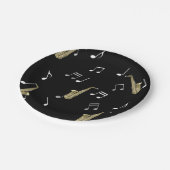 ジャジーサクソフォン&ミュージカルノート ペーパープレート (アングル)