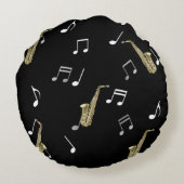 ジャジーサクソフォン&ミュージカルノート ラウンドクッション (裏面)