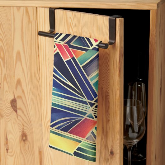 ジャジージオメトリックエレガントクラシックボホアート キッチンタオル (三つ折り)