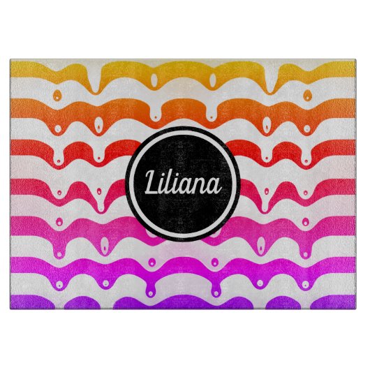 ジャジートロピカルドリッサイケデリックティングストライプ カッティングボード (正面)