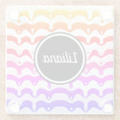 ジャジートロピカルドリッサイケデリックティングストライプ ガラスコースター (裏面)