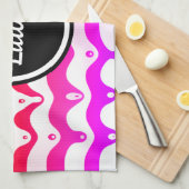 ジャジートロピカルドリッサイケデリックティングストライプ キッチンタオル (四つ折り)