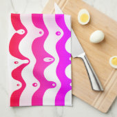 ジャジートロピカルドリッサイケデリックティングストライプ キッチンタオル (四つ折り)