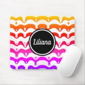 ジャジートロピカルドリッサイケデリックティングストライプ マウスパッド (マウス)