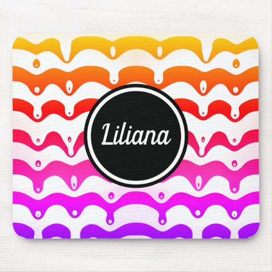 ジャジートロピカルドリッサイケデリックティングストライプ マウスパッド (正面)