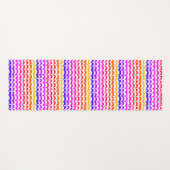 ジャジートロピカルドリッサイケデリックティングストライプ ヨガマット (正面(横))