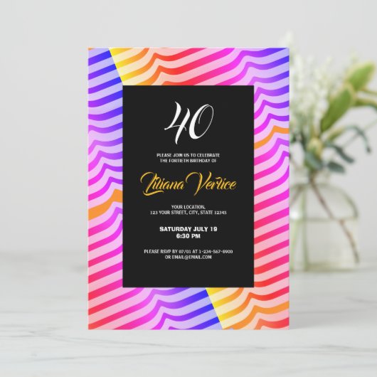 ジャジートロピットリップ(幻覚体験)のようなクサイケデリックストリピリーレインボー 招待状 (スタンド正面)