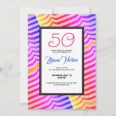 ジャジートロピットリップ(幻覚体験)のようなクサイケデリックストリペイ模様 招待状 (正面)