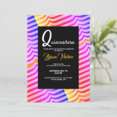 ジャジートロピットリップ(幻覚体験)のようなクサイケデリックストリペイ模様 招待状 (スタンド正面)