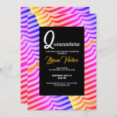 ジャジートロピットリップ(幻覚体験)のようなクサイケデリックストリペイ模様 招待状 (正面/裏面)