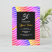 ジャジートロピットリップ(幻覚体験)のようなクサイケデリックストリペイ模様 招待状 (スタンド正面)