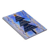 ジャジーブルーと金ゴールドクリスマスツリーヴィンテージスタイル ノートブック (右側)