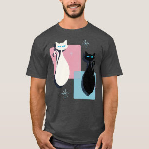 ジャジーミッモダンドセンチュリー黒と白の抽象芸術C Tシャツ