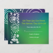 ジャジーミュージカルバーバルミツワー招待状リプライカード 出欠カード (正面/裏面)