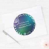 ジャジーミュージカルバーバルミツワー招待状リプライステッカー ラウンドシール (封筒)