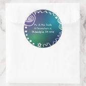 ジャジーミュージカルバーバルミツワー招待状リプライステッカー ラウンドシール (バッグ)