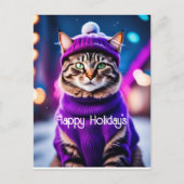 ジャジー子猫インパープルセーター シーズンポストカード (正面)