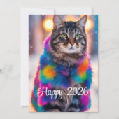 ジャジー子猫インファーコート – Happy 2026 シーズンカード (正面)