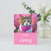 ジャジー子猫イン早期春 シーズンポストカード (スタンド正面)