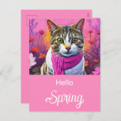 ジャジー子猫イン早期春 シーズンポストカード (正面/裏面)