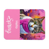 ジャジー子猫イン早期春 マグネット (横)