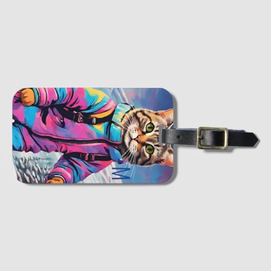 ジャジー子猫オンザスキーツアー ラゲッジタグ (正面横)