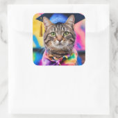 ジャジー子猫グラッドハット スクエアシール (バッグ)