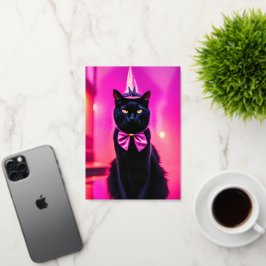 ジャジー子猫 – ハッピー2025 箔グリーティングカード