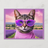ジャジー子猫 – ラベンダーフィールド シーズンポストカード (正面)