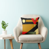 ジャジー幾何学的パターン |金ゴールド赤ベージュ黒 クッション (椅子)