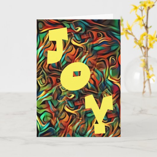 ジャジー抽象芸術ジョイクリスマスホリデーカード カード (黄色い花)