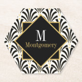 ジャジー1920年代アールデコパルメトスジオメトリック ペーパーコースター (正面)