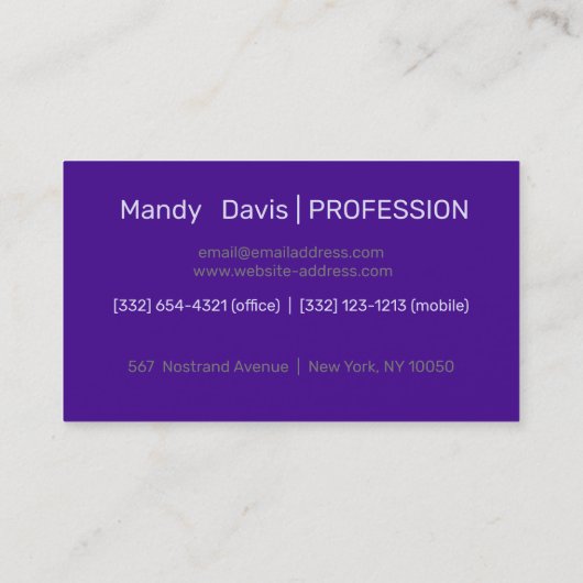 ジャジー・ウィンター・キャット – ビジネス・カード 名刺 (裏面)