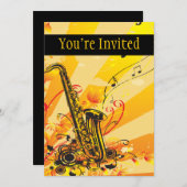 ジャジー·サクソフォン·ビーム·オブ·ミュージック 招待状 (正面/裏面)