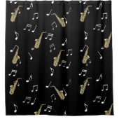 ジャジー・サクソフォン&ミュージカル・ノート  シャワーカーテン (正面)