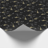 ジャジー・サクソフォン&ミュージカル・ノート  ラッピングペーパー (角)