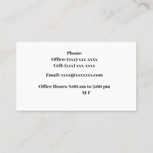 ジャスティスはかりで測カード付き男性弁護士 名刺 (裏面)