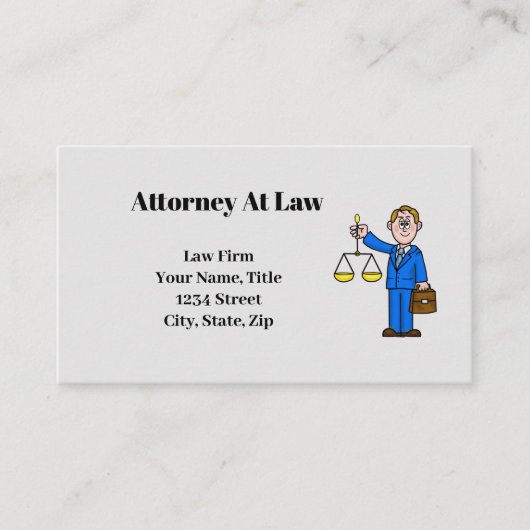 ジャスティスはかりで測カード付き男性弁護士 名刺 (正面)