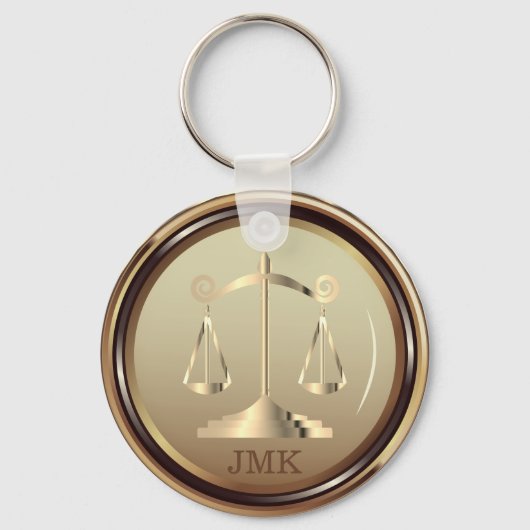 ジャスティスはかりで測ス法 – ゴールデン・キーチェーン キーホルダー (正面)