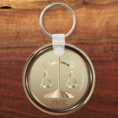 ジャスティスはかりで測ス法 – ゴールデン・キーチェーン キーホルダー (裏面)