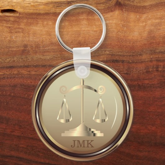 ジャスティスはかりで測ス法 – ゴールデン・キーチェーン キーホルダー (正面)