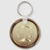 ジャスティスはかりで測ス法 – ゴールデン・キーチェーン キーホルダー (裏面)