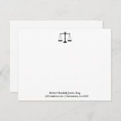 ジャスティスはかりで測ス黒人弁護士弁護士文房具 招待状 (正面/裏面)