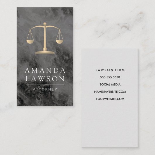 ジャスティスはかりで測ブラック大理石法 予約カード (正面/裏面)