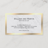 ジャスティスはかりで測モノグラムマーブル縁ど金ゴールド 名刺 (裏面)