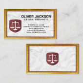 ジャスティスはかりで測ロゴ |大理石金ゴールドアンティークフレーム 名刺 (正面/裏面)