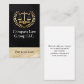 ジャスティスはかりで測金ゴールドメタリックロゴ | 法務 予約カード (正面/裏面)